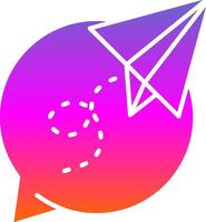 Paper plane Glyph Gradient Icon vector