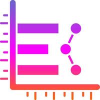 Bar chart Glyph Gradient Icon vector