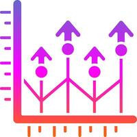 crecer icono de gradiente de glifo vector