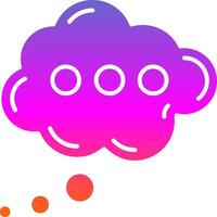 nube glifo degradado icono vector