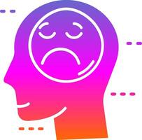 Sadness Glyph Gradient Icon vector