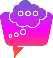 Thinking Glyph Gradient Icon vector