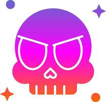 Skull Glyph Gradient Icon vector