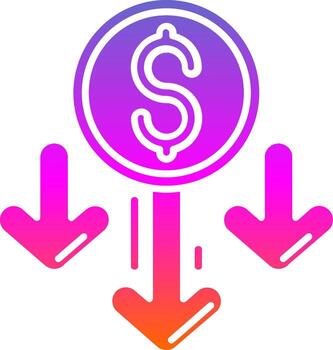 Decrease Glyph Gradient Icon vector