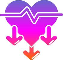 Heart rate Glyph Gradient Icon vector