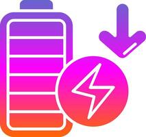 Low battery Glyph Gradient Icon vector