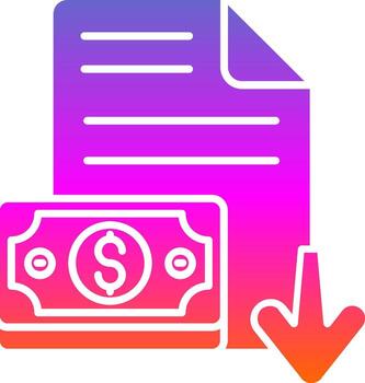Decrease Glyph Gradient Icon vector