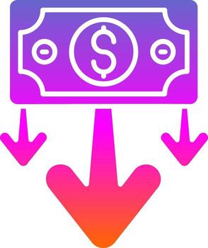 Decrease Glyph Gradient Icon vector