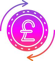 Pound Glyph Gradient Icon vector