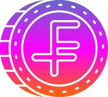 Swiss franc Glyph Gradient Icon vector