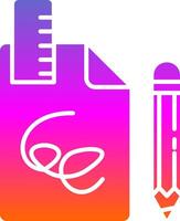 Draft Glyph Gradient Icon vector