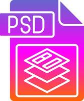 Psd file format Glyph Gradient Icon vector