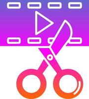 Video editor Glyph Gradient Icon vector