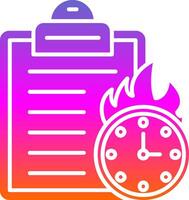 Deadline Glyph Gradient Icon vector