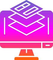 Layer Glyph Gradient Icon vector