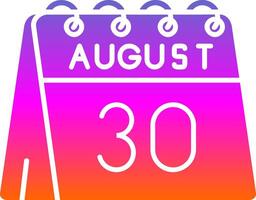 30th of August Glyph Gradient Icon vector