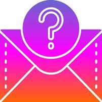 Question mark Glyph Gradient Icon vector