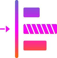 izquierda alineación glifo degradado icono vector