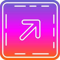 Up right arrow Glyph Gradient Icon vector