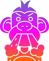 Angry Glyph Gradient Icon vector