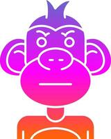 Angry Glyph Gradient Icon vector