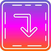 Turn down Glyph Gradient Icon vector