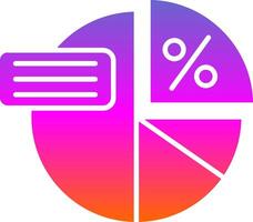 Pie graph Glyph Gradient Icon vector