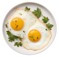 ai generado desayuno frito huevos aislado en un transparente fondo, png
