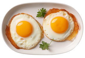 ai generado desayuno frito huevos aislado en un transparente fondo, png