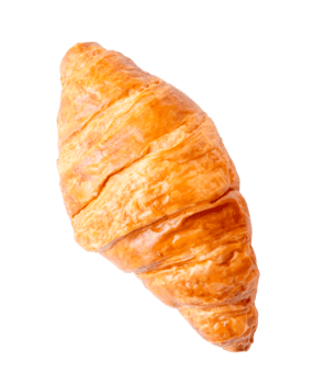 top visie van croissant geïsoleerd met knipsel pad in PNG het dossier formaat