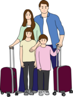 4 member of family go for trip. png