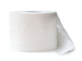 Célibataire rouleau de blanc tissu papier ou serviette de table préparé pour utilisation dans toilette ou salle de repos isolé avec coupure chemin et ombre dans png fichier format