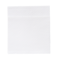 Top view of two folded pieces of white tissue paper or napkin in stack isolated with clipping path in png file format