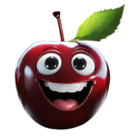 AI generated Funny cherry illustration png