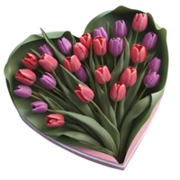 AI generated Bright tulips illustration png