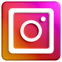 3d instagram logo, social médias icône. png