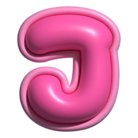 letter j pink alphabet glossy png