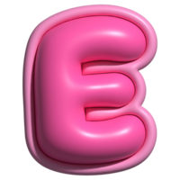 lettera e rosa alfabeto lucido png