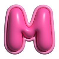 letter m pink alphabet glossy png