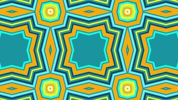 Background with multicolored concentric geometric shapes with kaleidoscopic effect. Psychedelic background video