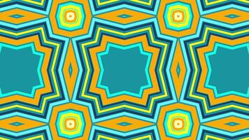 Background with multicolored concentric geometric shapes with kaleidoscopic effect. Psychedelic background video