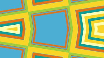 Background with multicolored concentric geometric shapes with kaleidoscopic effect. Psychedelic background video