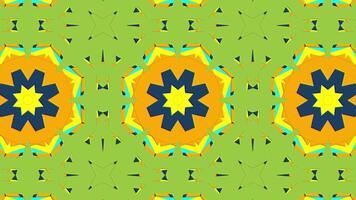 Background with multicolored concentric geometric shapes with kaleidoscopic effect. Psychedelic background video