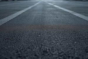 AI generated Empty Urban Road with Lane Markings. photo