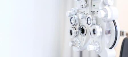 Selective focus of phoropter eyesight measurement testing machine in the optical shop photo