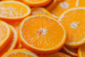 ai generado rebanadas de naranja antecedentes. foto