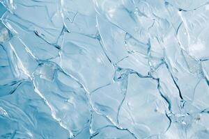 AI generated Close up of cracked ice texture. photo