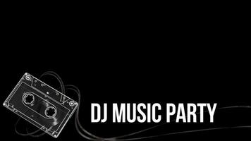 dj musik fest logotyp med en kassett tejp video