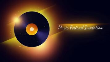 music festival invitation with golden musical notes video