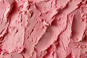 AI generated Close-Up Texture of Strawberry Ice Cream. photo